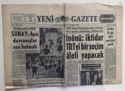 Yeni Gazete 24 Nisan 1969- Tarihte İlk Göz Nakli Ameliyatı Yapıldı GZ6337 - 2