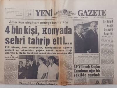 Yeni Gazete - 24 Temmuz 1968 - İsrail Uçağı Cezayire Kaçırıldı GZ111916 - 1