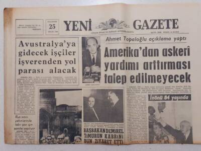 Yeni Gazete - 25 Eylül 1967 - İsmet İnönü 84 Yaşında GZ111950 - 1
