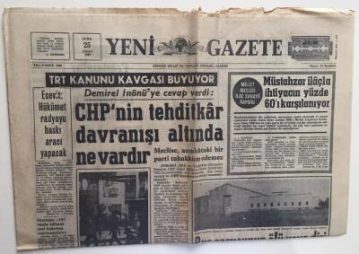 Yeni Gazete 25 Nisan 1969 -EcevitHükümet Radyoyu Baskı Aracı Yapacak GZ6316 - 1