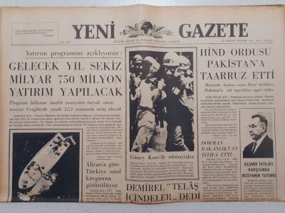 Yeni Gazete - 26 Ağustos 1965 - Hind Ordusu Pakistana Taarruz Etti GZ111853 - 1