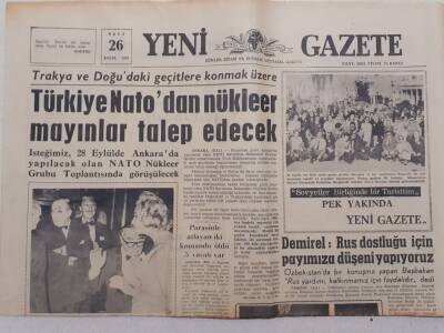 Yeni Gazete - 26 Eylül 1967 - Türkiye NATOdan Nükleer Mayın Talep Edecek GZ111949 - 1