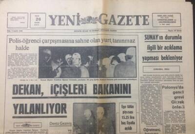 Yeni Gazete 26 Ocak 1971 - Dekan İçişleri Bakanının Yalanlıyor - GZ12362 - 2