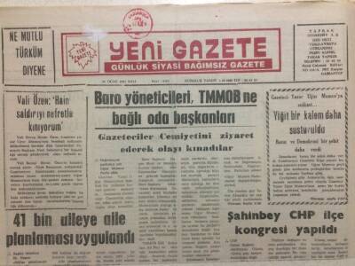 Yeni Gazete 26 Ocak 1993 - Baro Yöneticileri TMMOBne Bağlı Oda Başkanları GZ34748 - 1