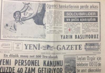 Yeni Gazete 27 Eylül 1969 - Öğrenci Hareketlerinin Perde Arkası - GZ12411 - 1