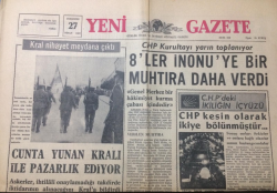 Yeni Gazete 27 Nisan 1967 - 8ler İnönüye Bir Muhtıra Daha Verdi - GZ12615 - 1