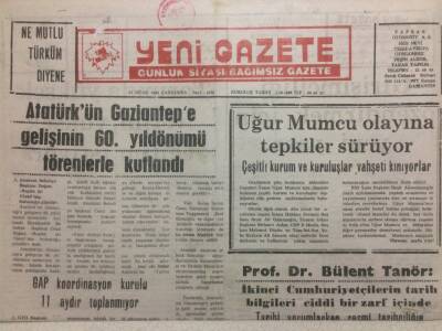 Yeni Gazete 27 Ocak 1993 - Uğur Mumcu Olayına Tepkiler Sürüyor GZ34750 - 1