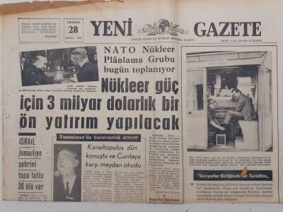 Yeni Gazete - 28 Eylül 1967 - Nükleer Güç İçin Yatırım Yapılacak GZ111947 - 1