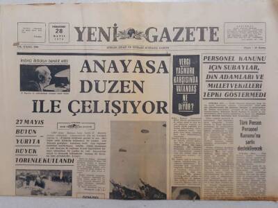 Yeni Gazete - 28 Mayıs 1970 - İnönü Anayasa Düzen İle Çalışıyor GZ111823 - 1