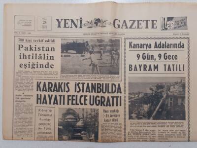 Yeni Gazete - 28 Ocak 1969 - Pakistan İhtilalin Eşiğinde - Karakış İstanbulda Hayatı Felce Uğrattı GZ111845 - 1