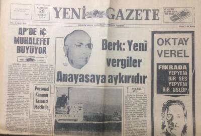 Yeni Gazete 29 Haziran 1970 - APde Muhalefet Büyüyor - GZ12391 - 2