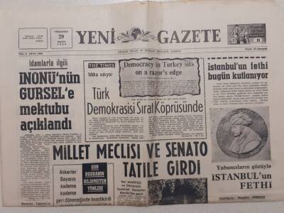 Yeni Gazete - 29 Mayıs 1969 - Celal Bayara 3 Tonluk Mezar Taşı Yapıldı GZ112021 - 1