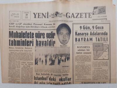 Yeni Gazete - 29 Ocak 1969 - Muhalefete Göre Gelir Tahminleri Hayaldir GZ112029 - 1