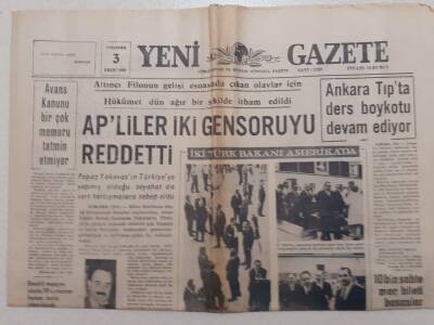 Yeni Gazete - 3 Ekim 1968 - Ankara Tıpta Ders Boykotu Devam Ediyor GZ112010 - 1