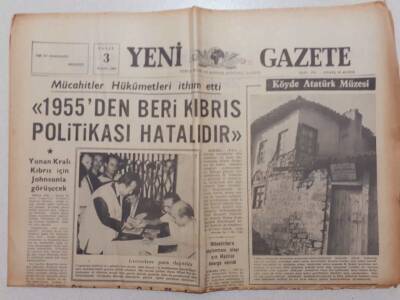 Yeni Gazete - 3 Eylül 1967 - Kıbrıs Politikası Hatalıdır GZ111972 - 1