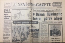 Yeni Gazete 3 Kasım 1969 - 9 Bakan Hükümette Tekrar Görev Alıyor - GZ12421 - 2