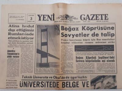 Yeni Gazete - 3 Temmuz 1968 - Boğaz Köprüsüne Ruslarda Talip GZ112060 - 1