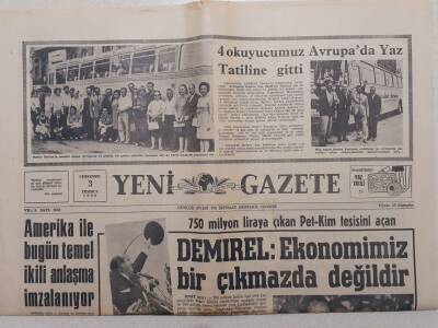 Yeni Gazete - 3 Temmuz 1969 - Demirel Ekonomimiz Bir Çıkmazda Değildir GZ111837 - 1
