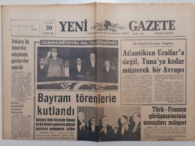 Yeni Gazete - 30 Ekim 1968 - Suriyede Kansız Bir Kabine Darbesi Oldu GZ112032 - 1