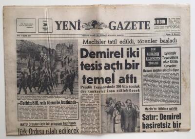 Yeni Gazete 30 Mayıs 1969 - Demirel İki Tesis Açtı Bir Temel Attı GZ6460 - 2