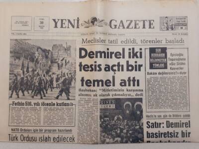 Yeni Gazete - 30 Mayıs 1969 - Demirel İki Tesisi Açtı Bir Temel Attı GZ112044 - 1