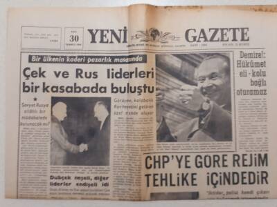 Yeni Gazete - 30 Temmuz 1968 - Çek Ve Rus Liderleri Bir Kasabada Buluştu GZ112064 - 1