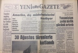 Yeni Gazete 31 Ağustos 1970 - Amerika Dış Müdahalelerini Kısıtlıyor - GZ12360 - 2