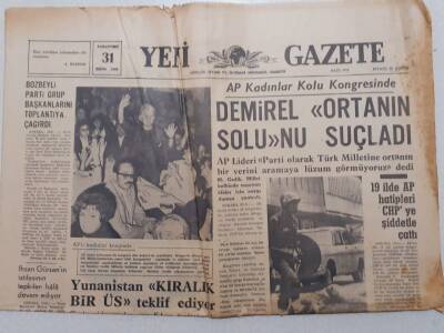 Yeni Gazete - 31 Ekim 1966 - Yunanistan Kiralık Üs Teklif Ediyor GZ112056 - 1