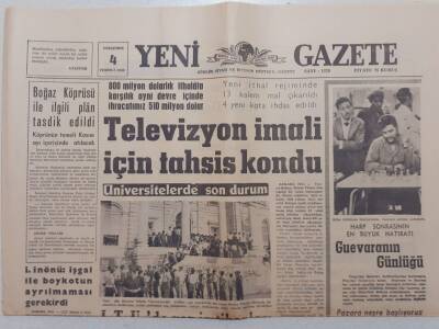 Yeni Gazete - 4 Temmuz 1968 - Televizyon İmali İçin Tahsis Kondu GZ111915 - 1