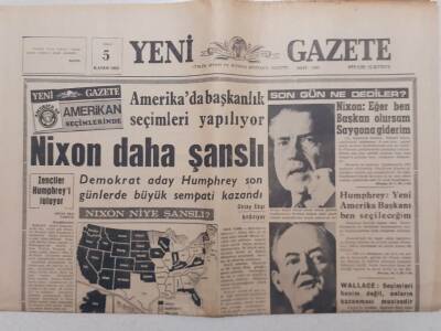 Yeni Gazete - 5 Kasım 1968 - Nixon Daha Şanslı GZ112022 - 1