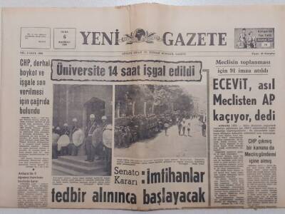 Yeni Gazete - 6 Haziran 1969 - Beyazıttaki Üniversite Öğrenciler Tarafından 14 Saat İşgal Edildi GZ112012 - 1