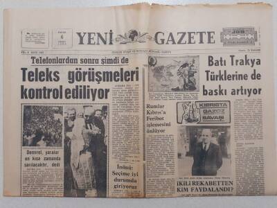 Yeni Gazete - 6 Nisan 1969 - Batı Trakya Türklerine de Baskı Artıyor GZ111833 - 1