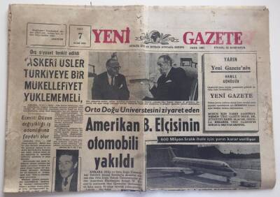 Yeni Gazete 7 Ocak 1969-Demirel - Askeri Üsler Türkiyeye Bir Mükellefiyet Yüklememeli GZ6180 - 2