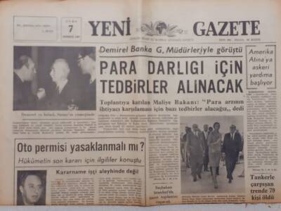 Yeni Gazete - 7 Temmuz 1967 - Para Darlığı İçin Tedbirler Alınacak GZ111904 - 1