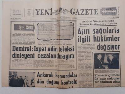 Yeni Gazete - 8 Nisan 1969 - Demirel İspat Edin Teleksi Dinleyeni Cezalandırayım GZ112000 - 1