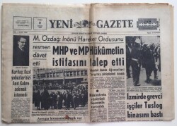 Yeni Gazete 9 Mayıs 1969 -İzmir de Grevci İşçiler Tusloğ Binasını Bastı GZ6278 - 1