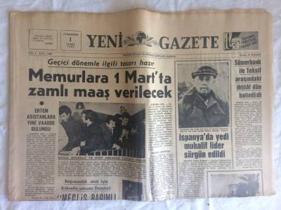 Yeni Gazete Gazetesi 1 Şubat 1969 - Sümerbank İle Teksif Arasındaki İhtilaf Dün Halledildi GZ73348 - 1