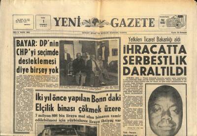 Yeni Gazete Gazetesi 1 Temmuz 1969 - Türk Donanmasının İlk Denizaltısı Bundan 83 Yıl Önce Almanyadan Satın Alınmıştı GZ91216 - 1