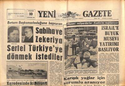 Yeni Gazete Gazetesi 10 Ağustos 1967 - Devletin Kurduğu İlk Kanser Hastanesi Dün Törenle Açıldı GZ91172 - 1