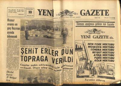 Yeni Gazete Gazetesi 10 Aralık 1966 - Devlet Borcu 21 Milyar Lira GZ76963 - 1