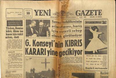 Yeni Gazete Gazetesi 10 Aralık 1967 - Güvenlik Konseyinin Kıbrıs Kararı Yine Gecikiyor GZ91314 - 1