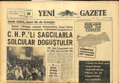 Yeni Gazete Gazetesi 10 Ekim 1966 - İstanbulda 2178 Kişiye Bir Doktor Düşüyormuş GZ91391 - 1