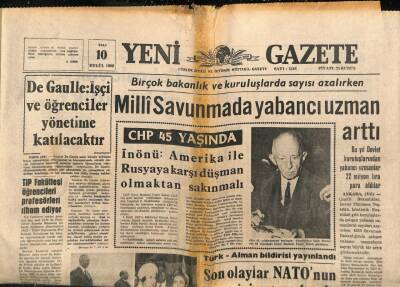 Yeni Gazete Gazetesi 10 Eylül 1968 - Kavel Kablo Fabrikasını İşçiler Tekrar İşgal Etti GZ91350 - 1