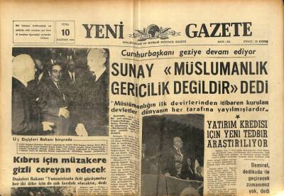 Yeni Gazete Gazetesi 10 Haziran 1966 - Kıbrıs İçin Müzakere Gizli Cereyan Edecek GZ77139 - 1