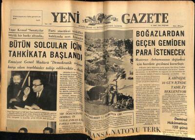 Yeni Gazete Gazetesi 10 Mart 1966 - Boğazlardan Geçen Gemiden Para İstenecek GZ74980 - 1