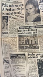 Yeni Gazete Gazetesi 10 Ocak 1970 - Polis Korkusundan Ajda Pekkan Soluğu İstanbulda Aldı.. - Beatles Yavaş Yavaş Sahneden Çekiliyor GZ114012 - 2