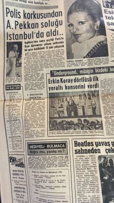Yeni Gazete Gazetesi 10 Ocak 1970 - Polis Korkusundan Ajda Pekkan Soluğu İstanbulda Aldı.. - Beatles Yavaş Yavaş Sahneden Çekiliyor GZ114012 - 2
