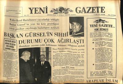Yeni Gazete Gazetesi 10 Şubat 1966 - Başkan Gürselin Sıhhi Durumu Çok Ağırlaştı GZ77154 - 1