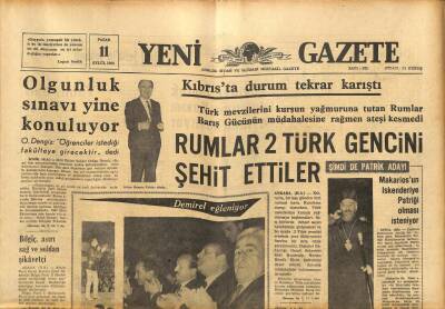 Yeni Gazete Gazetesi 11 Eylül 1966 - Makariosun İskenderiye Patriği Olması İsteniyor GZ91297 - 1