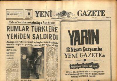 Yeni Gazete Gazetesi 11 Nisan 1967 - Kıbrısta Durum Gittikçe Karışıyor GZ77015 - 1